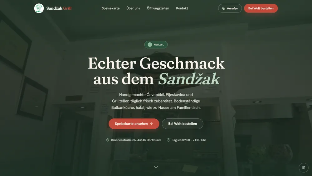 Sandžak Grill, Webauftritt